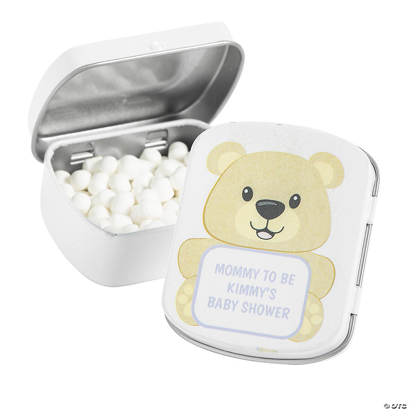 Personalized Teddy Bear Mint Tins - 24 Pc. Image