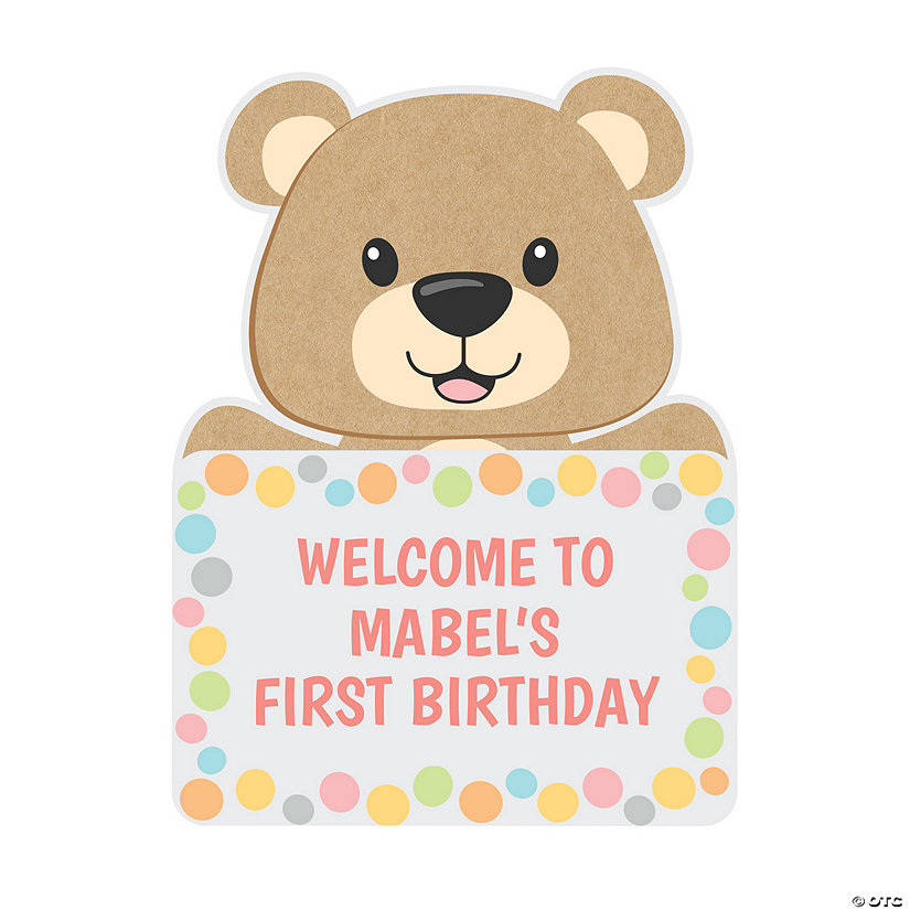 Personalized Teddy Bear Welcome Sign Image Thumbnail