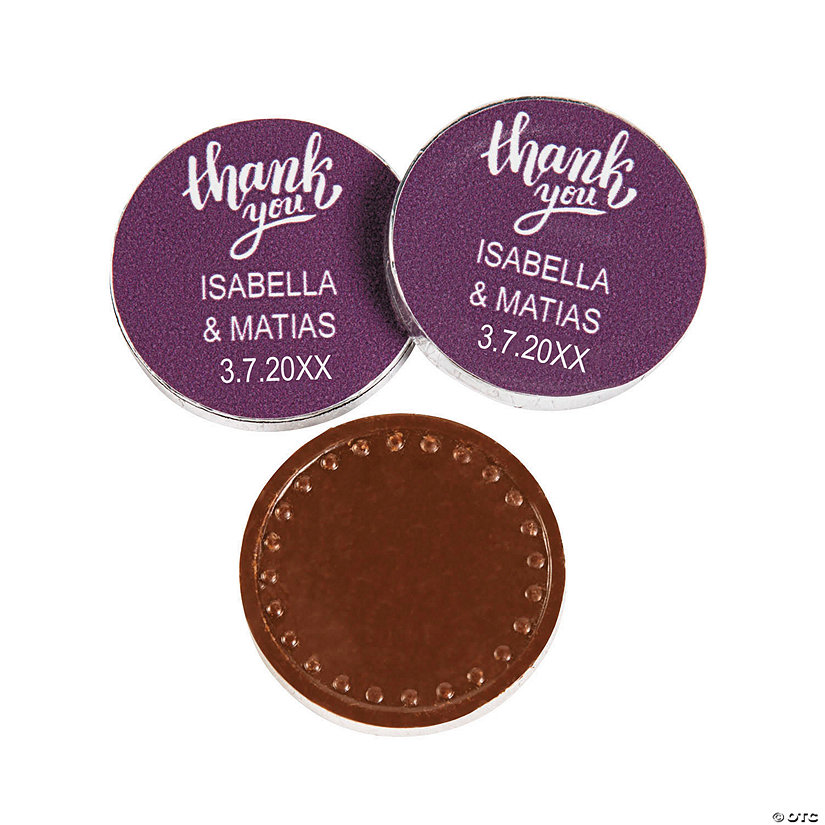 Personalized Thank You Chocolate Coins - 60 Pc. Image Thumbnail