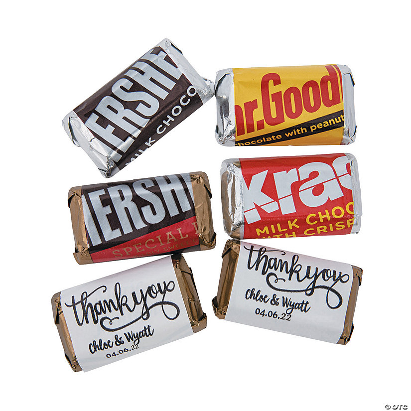 Personalized Thank You Mini Candy Bar Sticker Labels - 30 Pc. Image