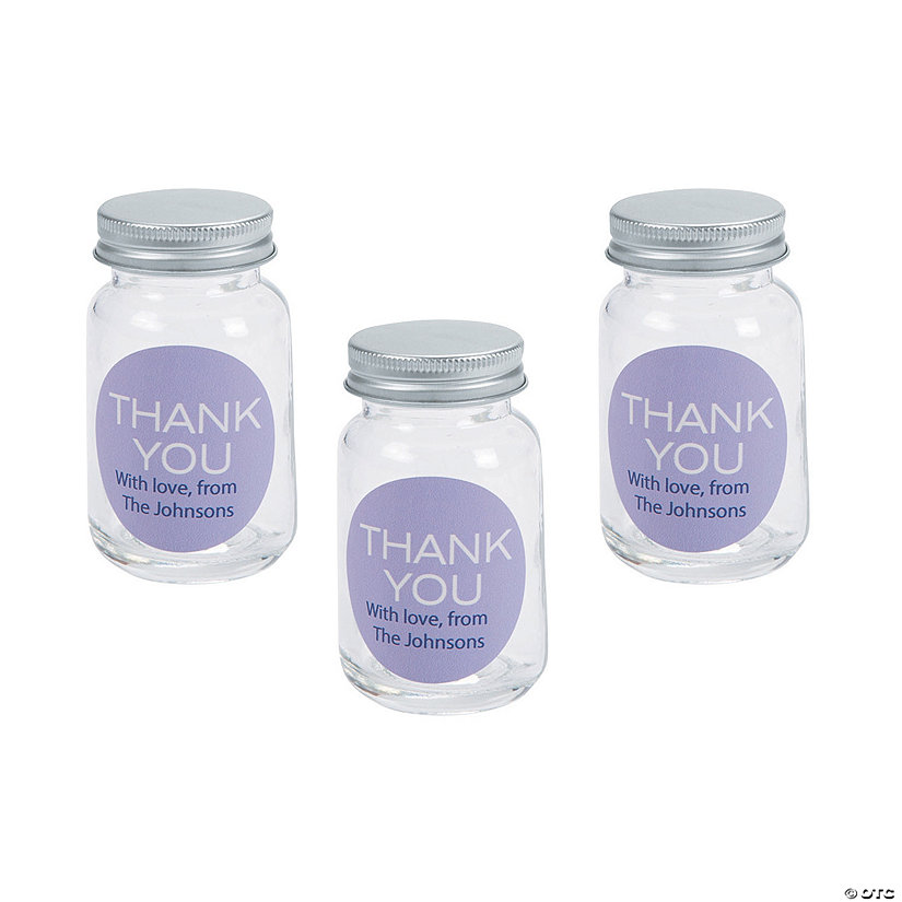 Personalized Thank You Mini Mason Jar Favors Image Thumbnail