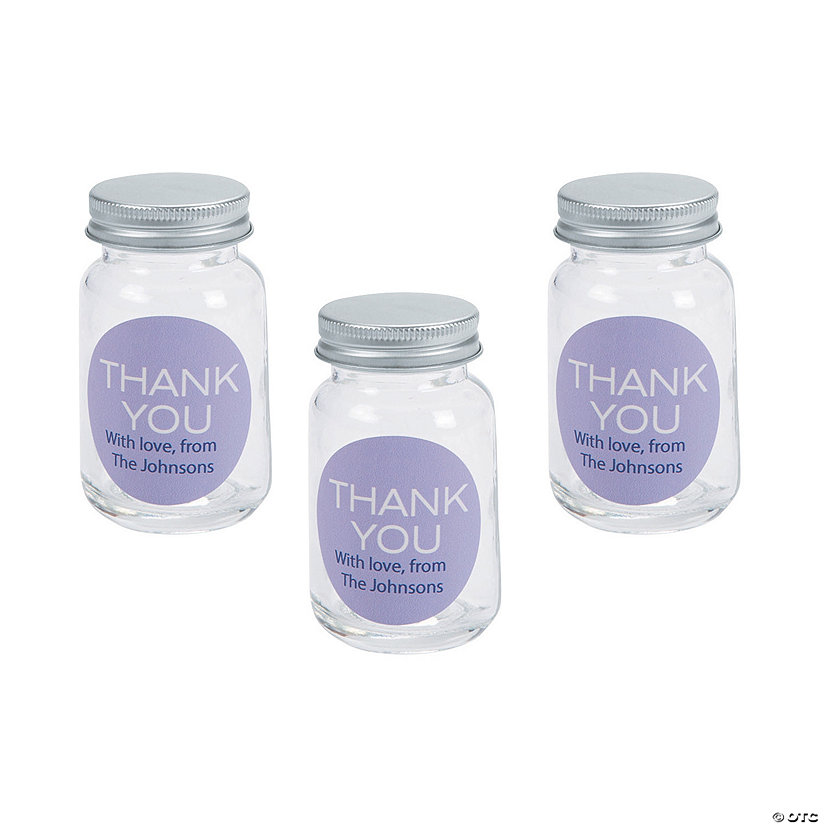 Personalized Thank You Mini Mason Jar Favors