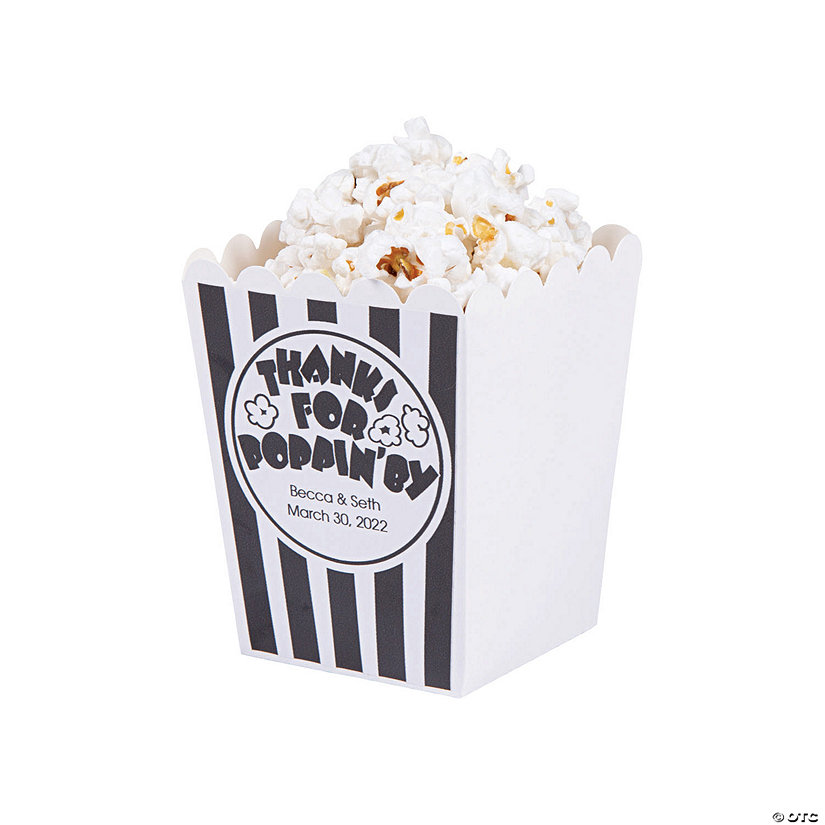 Personalized Thanks for Poppin' By Mini Popcorn Boxes Oriental Trading