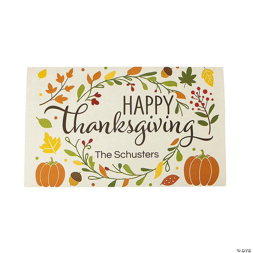 Personalized Thanksgiving Door Mat Image
