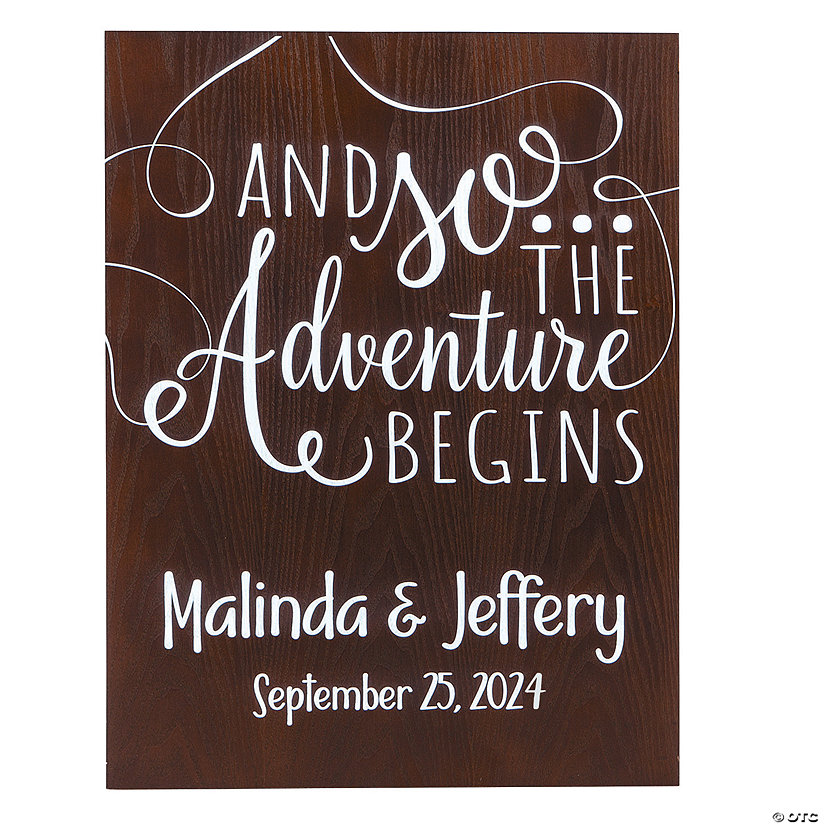 Personalized The Adventure Begins Sign Image Thumbnail