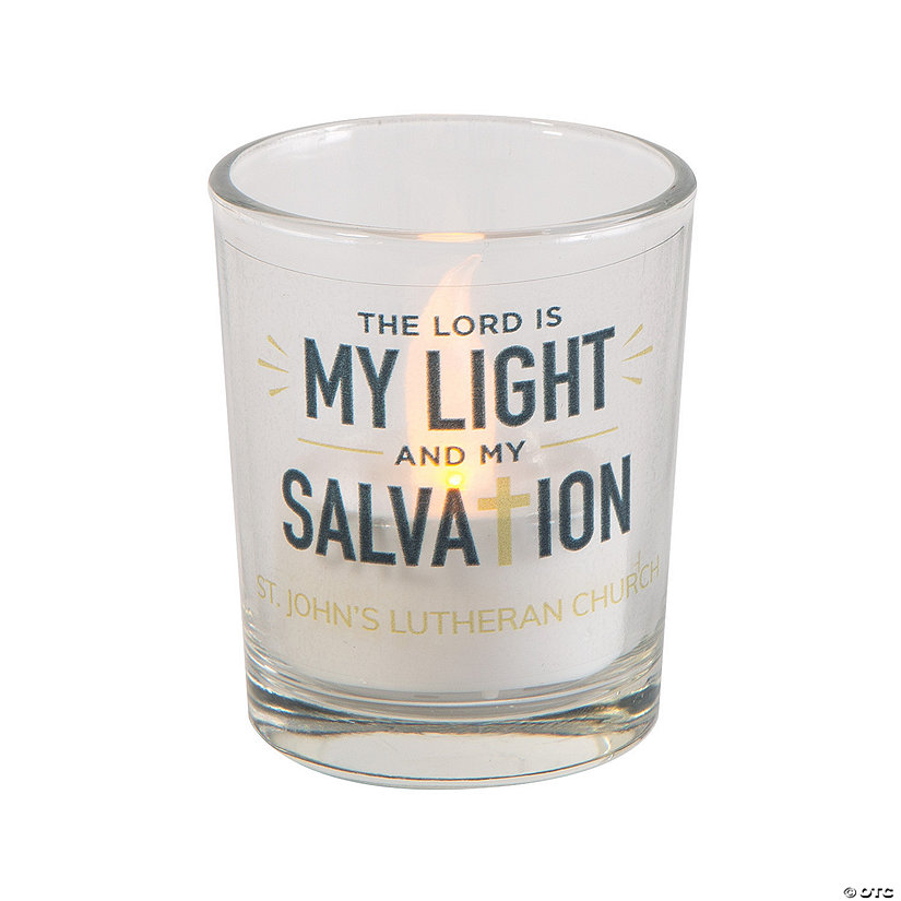 Personalized The Lord Is My Light Votive Candle Holders - 12 Pc. Image Thumbnail