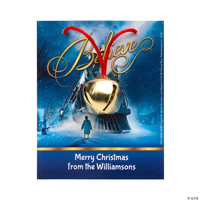 Personalized The Polar Express&#8482; Believe Bell Necklace on Card - 24 Pc. Image