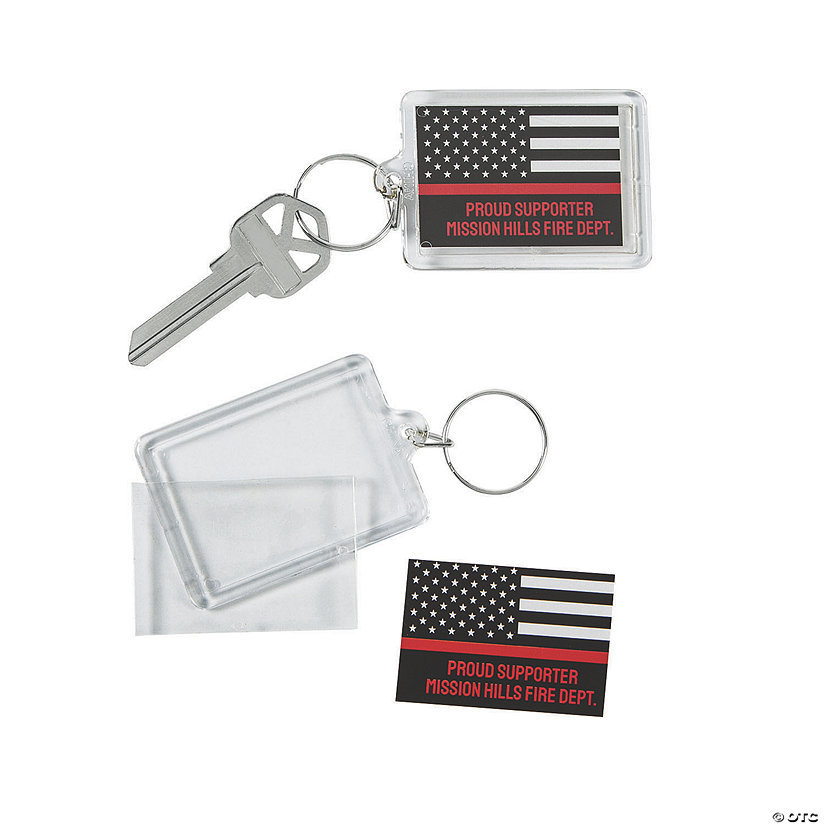 Personalized Thin Line Keychains - 12 Pc. Image Thumbnail