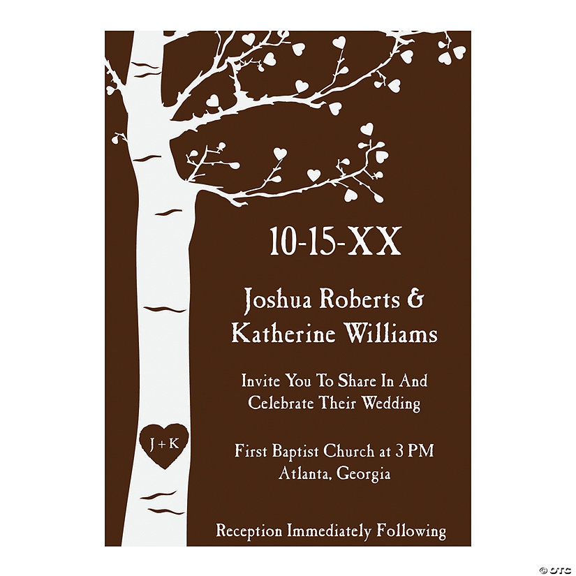 Personalized Tree Wedding Invitations - 25 Pc. Image