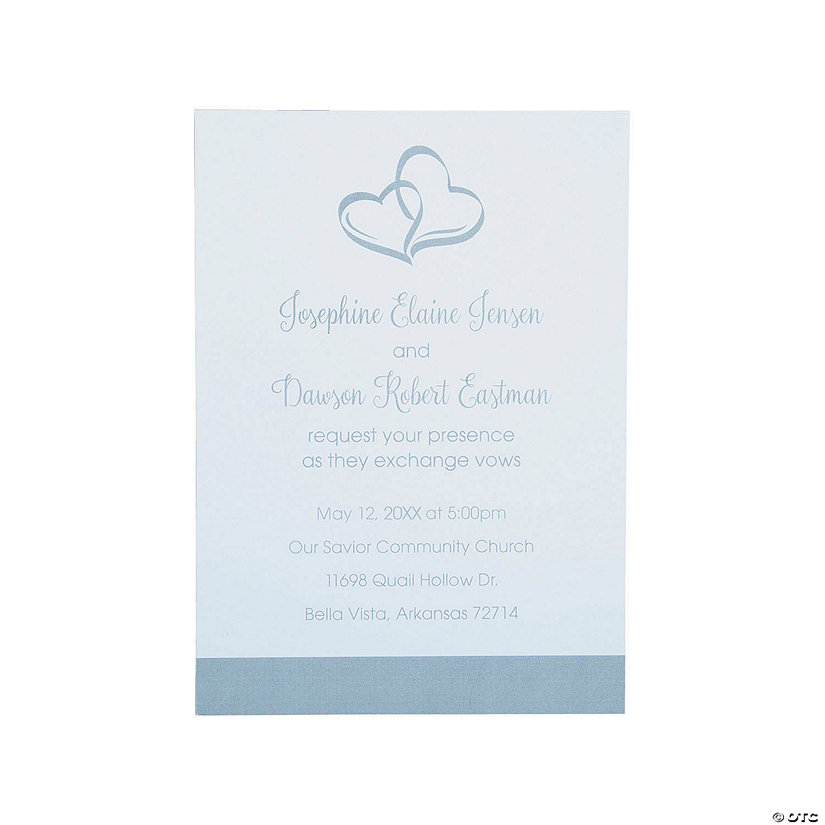 Personalized Two Hearts Classic Wedding Invitations - 25 Pc. Image Thumbnail