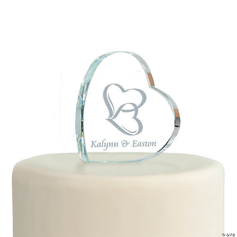 Personalized Two Hearts Wedding Cake Topper Image Thumbnail