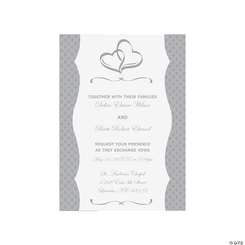 Personalized Two Hearts Wedding Invitations - 25 Pc. Image Thumbnail
