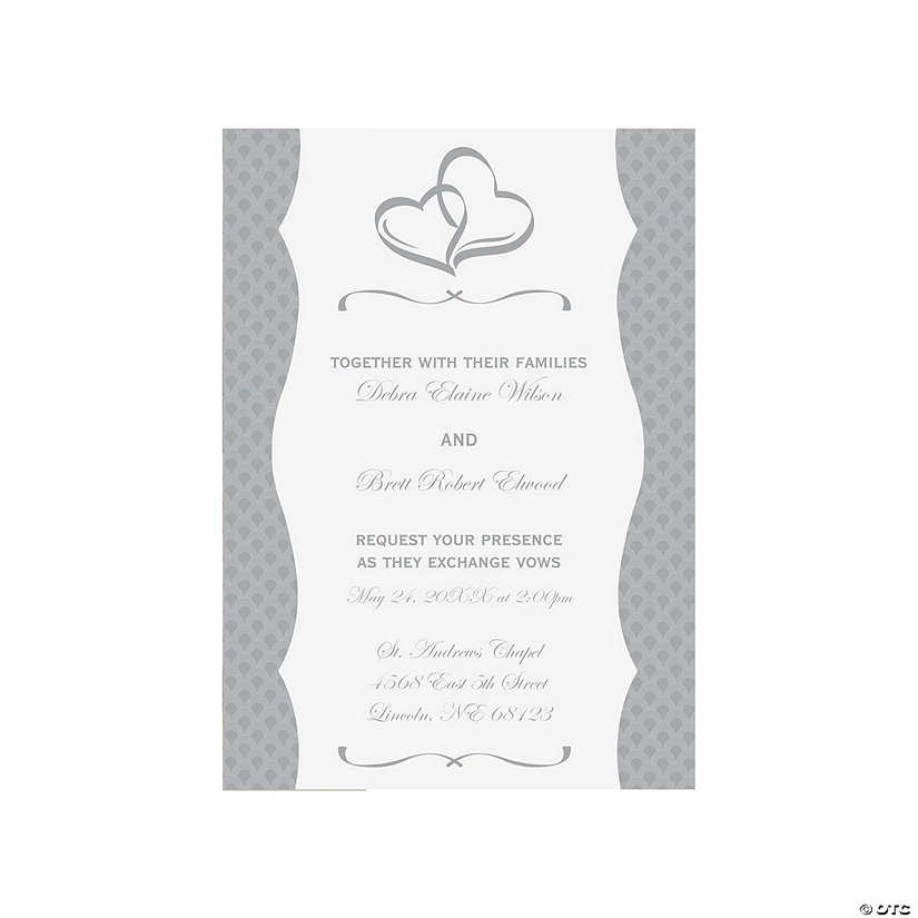 Personalized Two Hearts Wedding Invitations 25 Pc. Oriental Trading