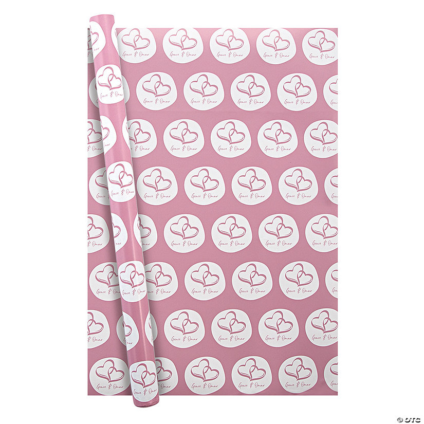 Personalized Two Hearts Wrapping Paper Image Thumbnail