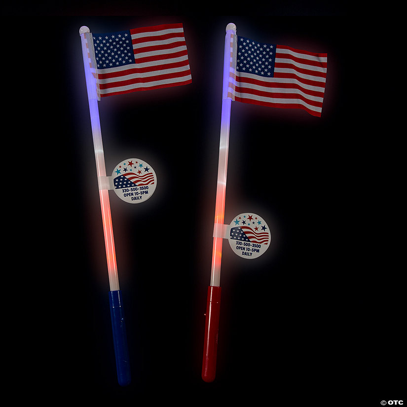 Personalized USA LightUp Flags 2 Pc. Oriental Trading