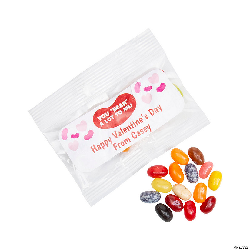 Personalized Valentine Jelly Belly<sup>&#174;</sup> Clear Fun Packs for 24 Image Thumbnail