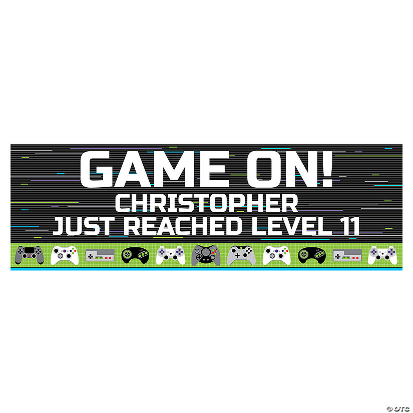 Personalized Video Game Vinyl Banner - Large Image Thumbnail