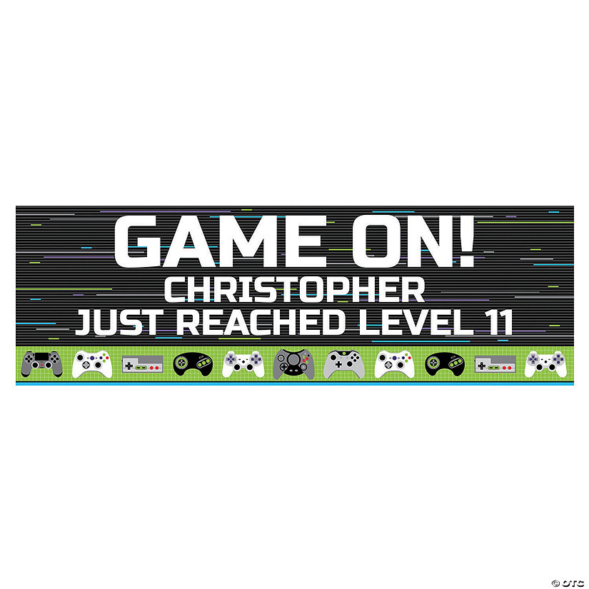 Personalized Video Game Vinyl Banner - Small Image Thumbnail