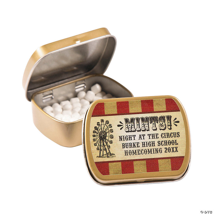 Personalized Vintage Circus Mint Tins 24 Pc.