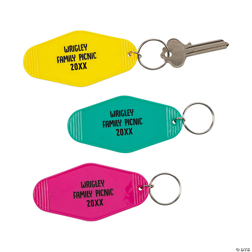 Personalized Vintage Hotel Keychains - 48 Pc. Image