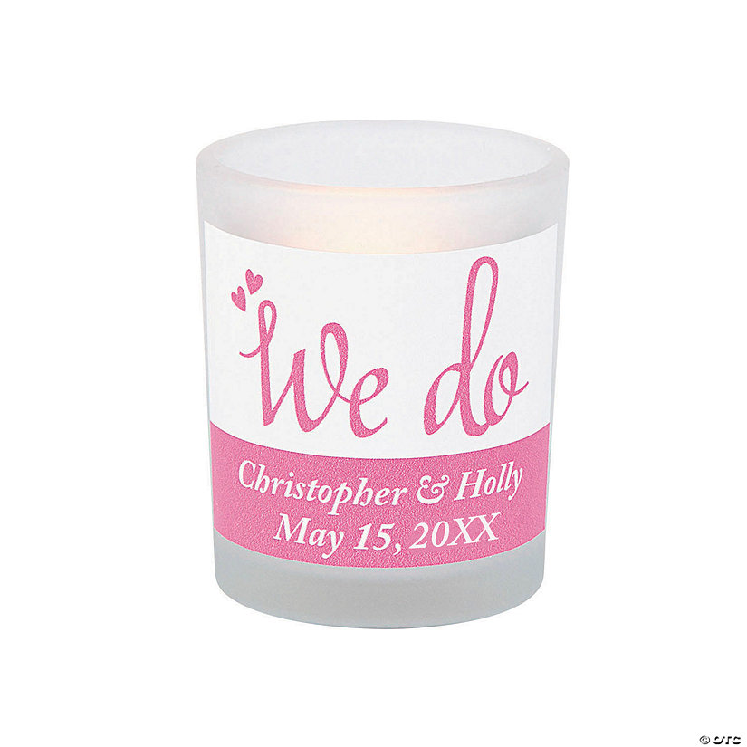 Personalized We Do Votive Candle Holders - 12 Pc. Image
