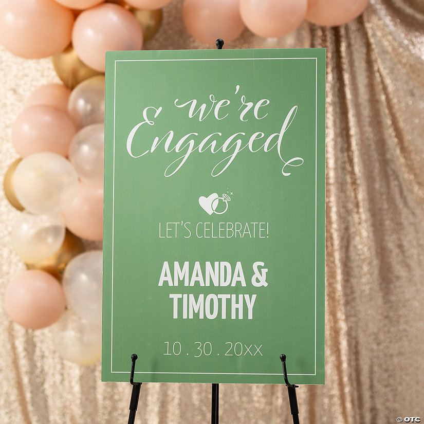 Personalized We’re Engaged Sign Oriental Trading