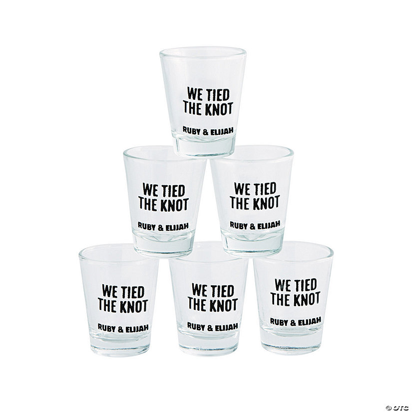 Personalized We Tied the Knot Shot Glasses - 48 Pc. Image Thumbnail