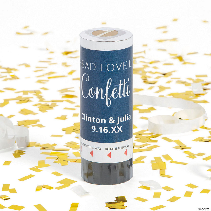 Personalized Wedding Confetti Party Poppers - 12 Pc. Image Thumbnail