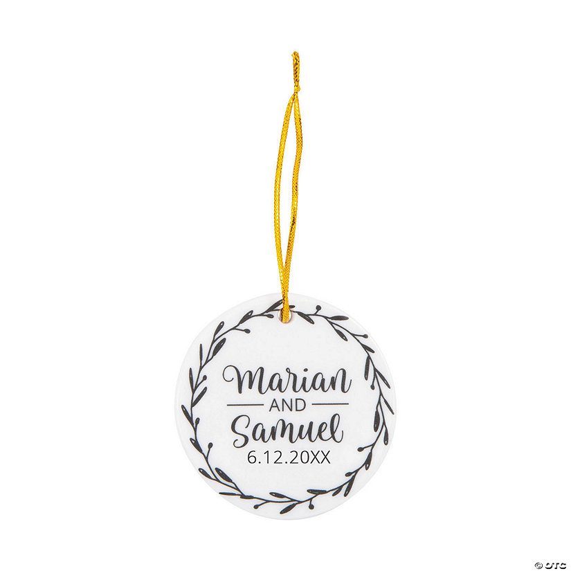 Personalized Wedding Names Round Ornament Image