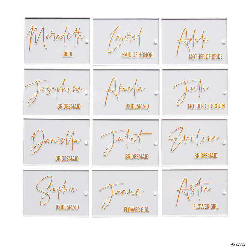 Personalized Wedding Party Clear Acrylic Gift Tags &#8211; 12 pc. Image Thumbnail