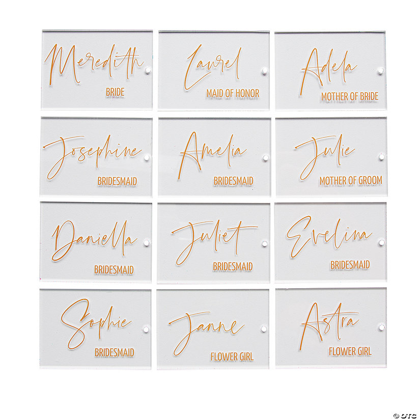 Personalized Wedding Party Clear Acrylic Gift Tags &amp;#8211; 12 pc. Image