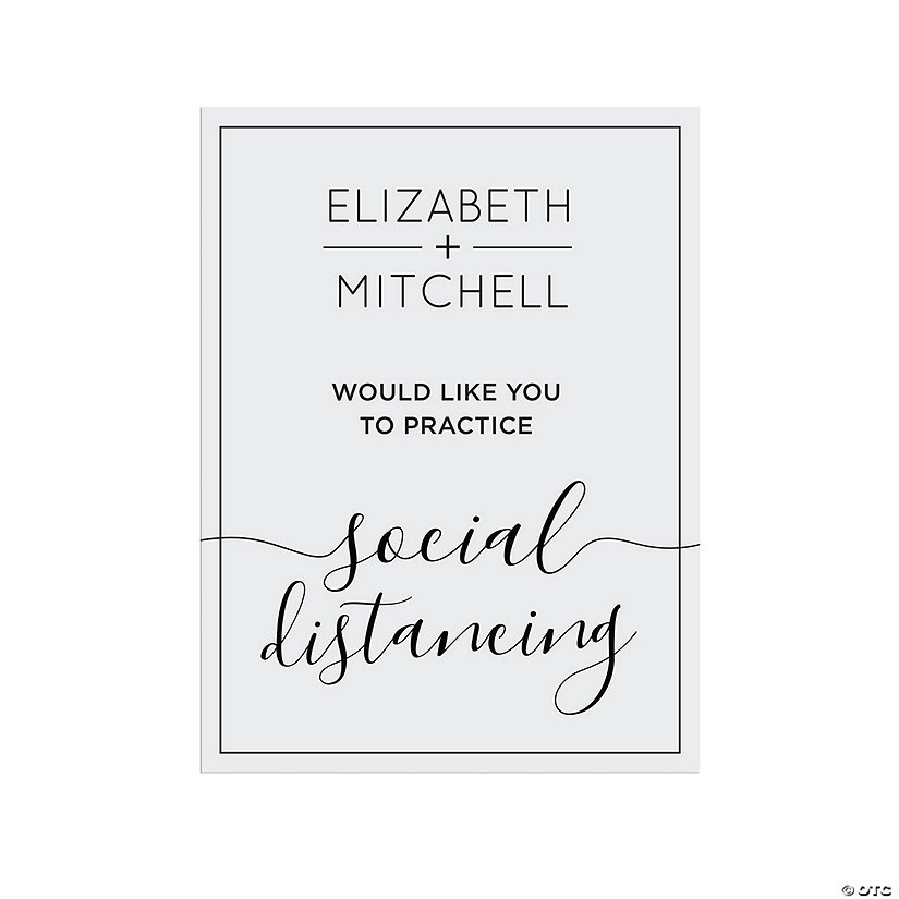 Personalized Wedding Social Distance Sign Image
