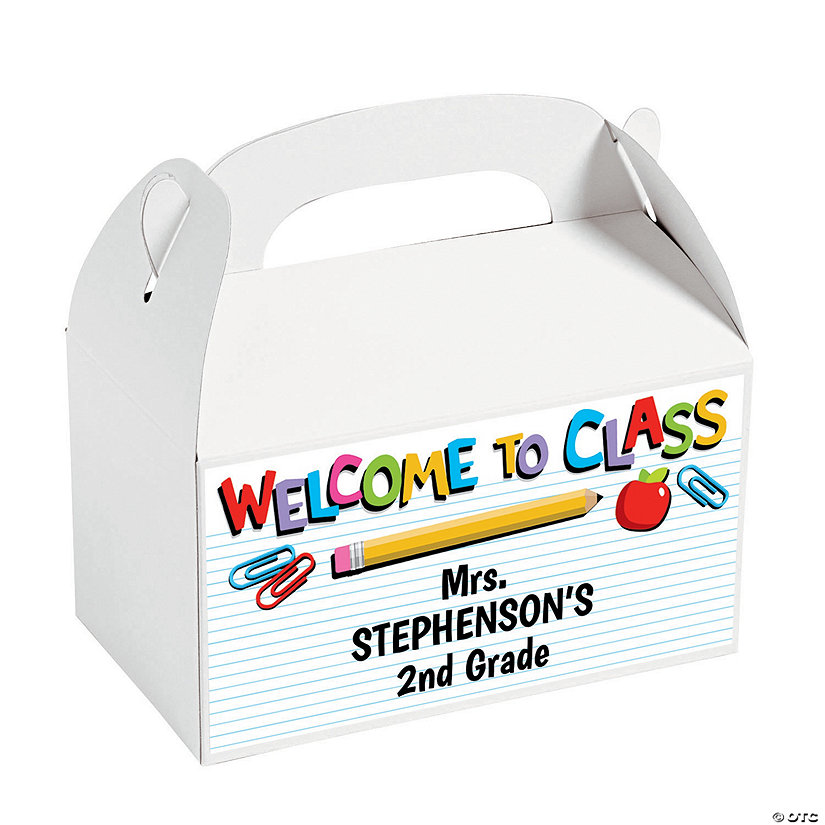 Personalized Welcome to the Classroom Treat Boxes - 12 Pc. Image Thumbnail