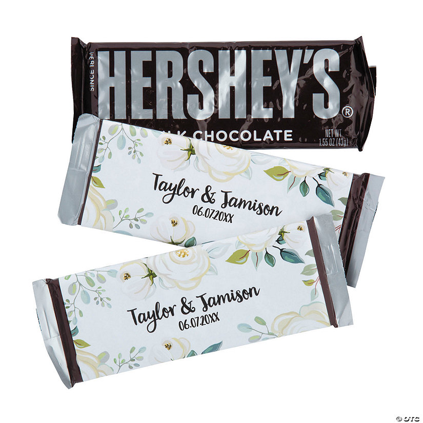 Personalized White Floral Candy Bar Labels 12 Pc. Oriental Trading