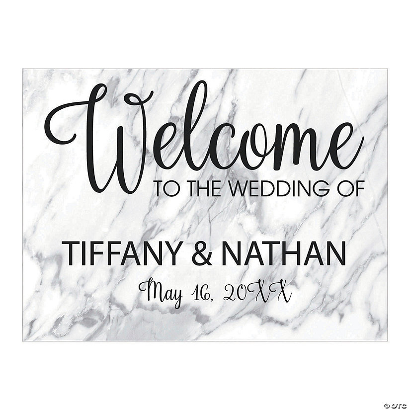 Personalized White Marble Welcome Sign Image Thumbnail