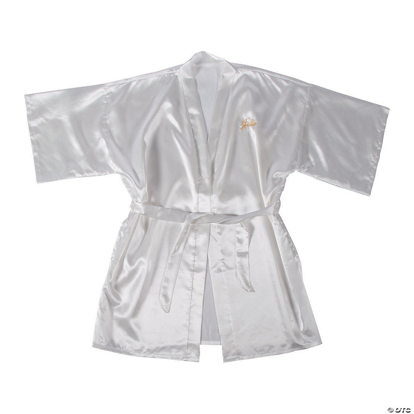 Personalized White Satin Robe Oriental Trading