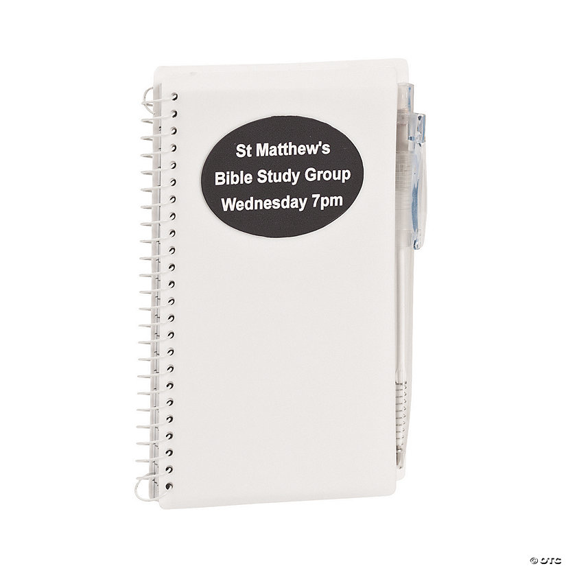Personalized White Spiral Notebooks with Pens 12 Pc. Oriental Trading