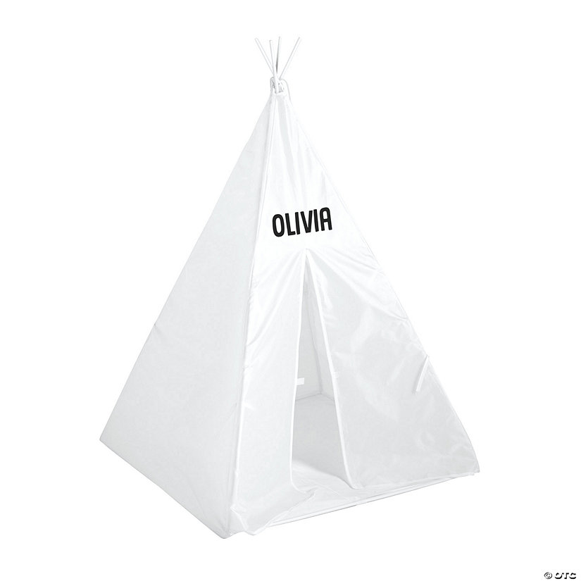 Personalized White Teepee Play Tent Image