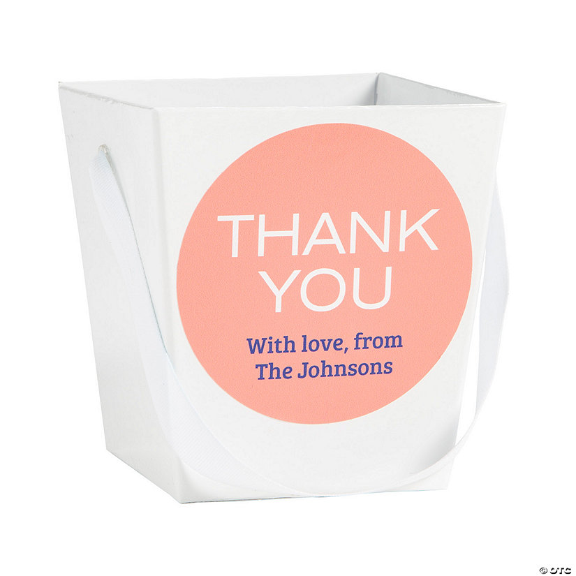 Personalized White Thank You Buckets - 12 Pc. Image