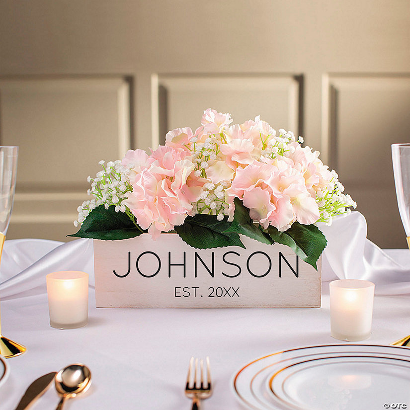 Personalized Whitewash Planter Box Wedding Centerpiece Oriental Trading
