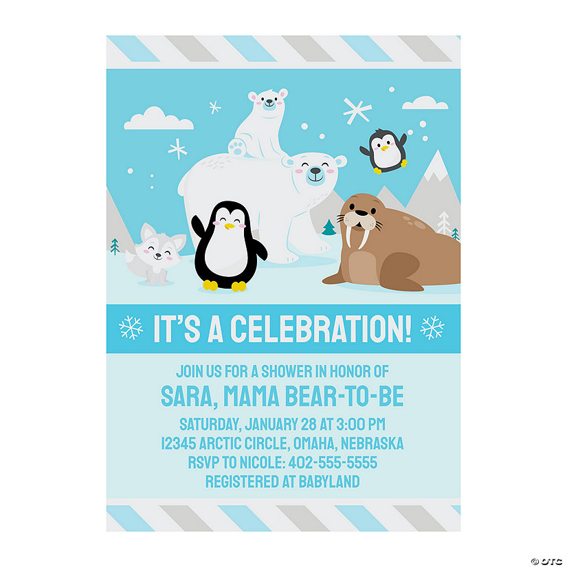 Personalized Winter Animals Invitation - 25 Pc. Image Thumbnail