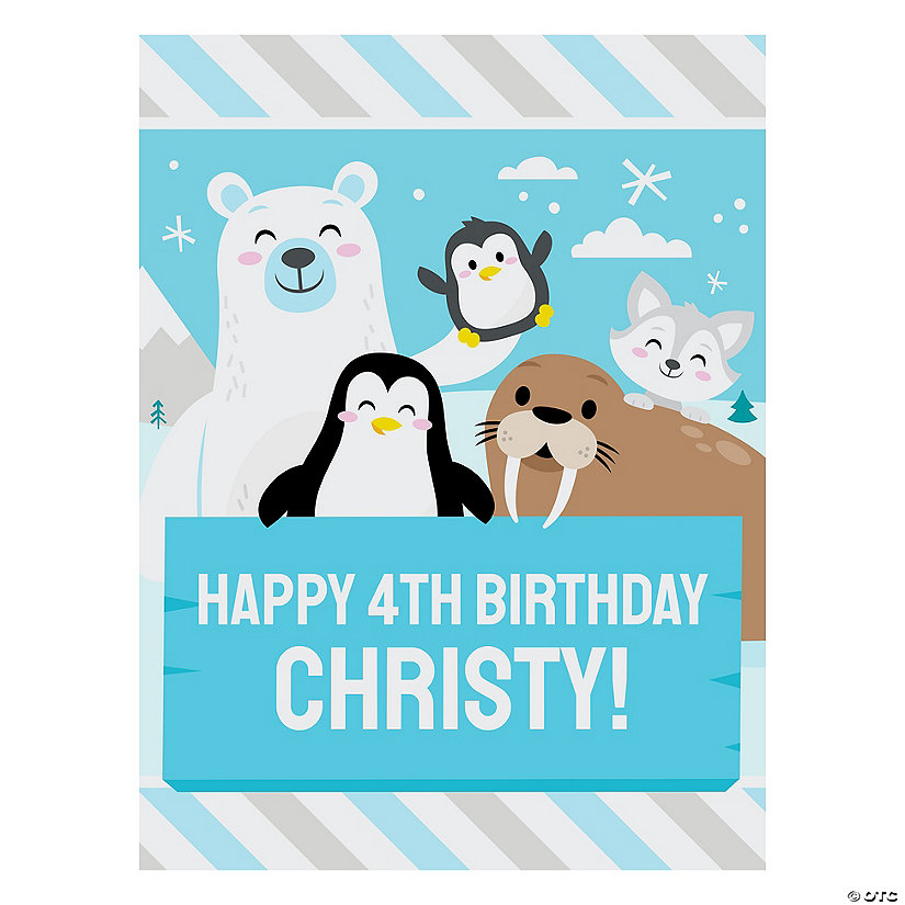 Personalized Winter Animals Welcome Sign Image