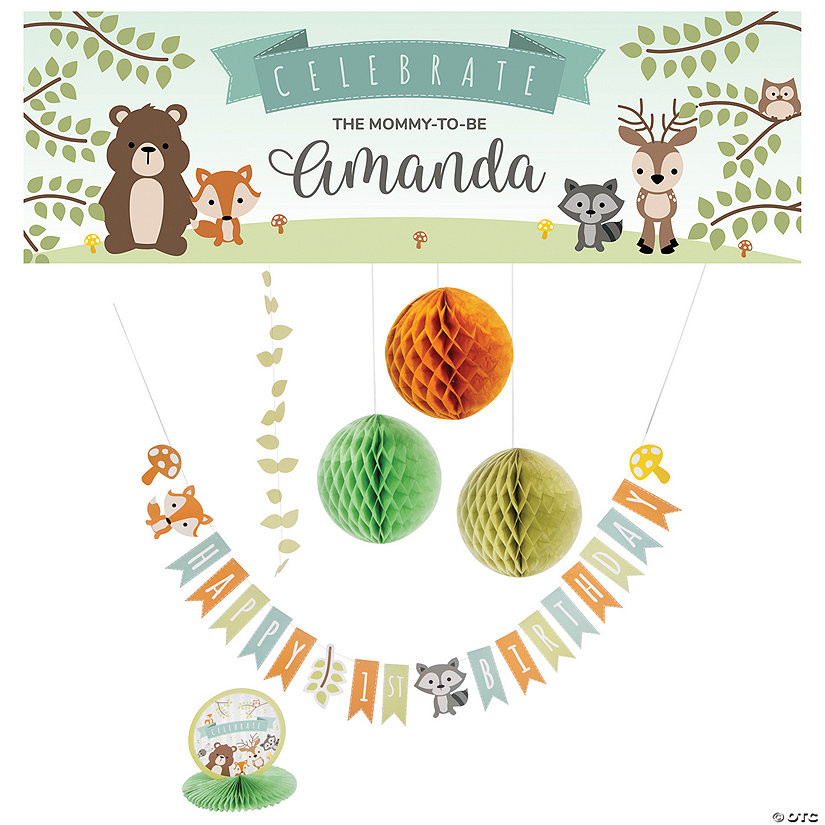 Personalized Woodland Party Banner Decorating Kit - 7 Pc. Image Thumbnail