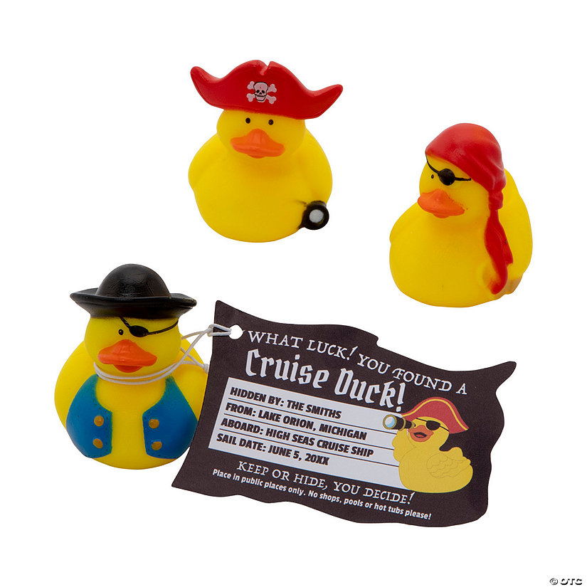 Personalized You&#8217;ve Been Ducked Pirate Cruise Handouts with Tags for 24 Image Thumbnail