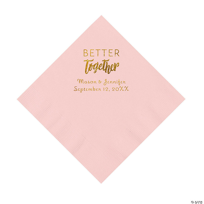 Pink Better Together Personalized Napkins with Gold Foil - Luncheon Image Thumbnail
