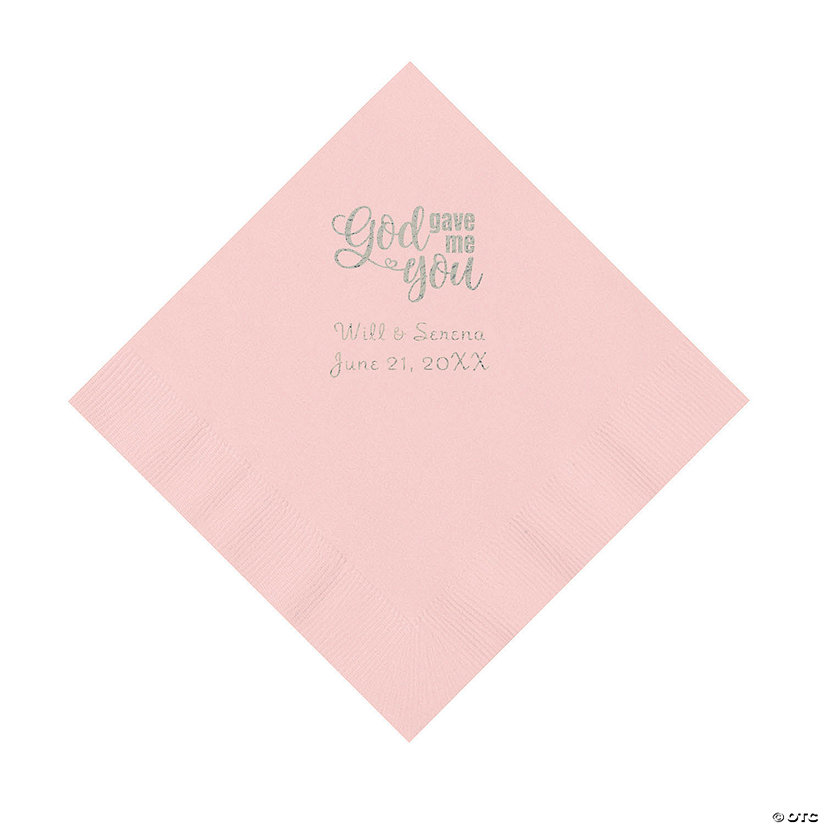 Pink God Gave Me You Personalized Napkins with Silver Foil - Luncheon Image Thumbnail