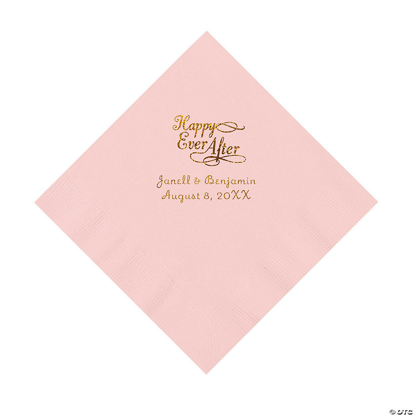 Pink Happy Ever After Napkins with Gold Foil - Luncheon Image Thumbnail