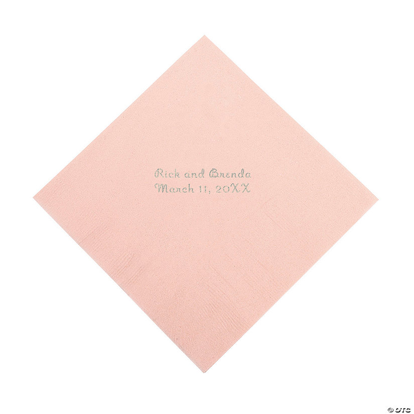 Pink Personalized Napkins with Silver Foil - Luncheon Image Thumbnail