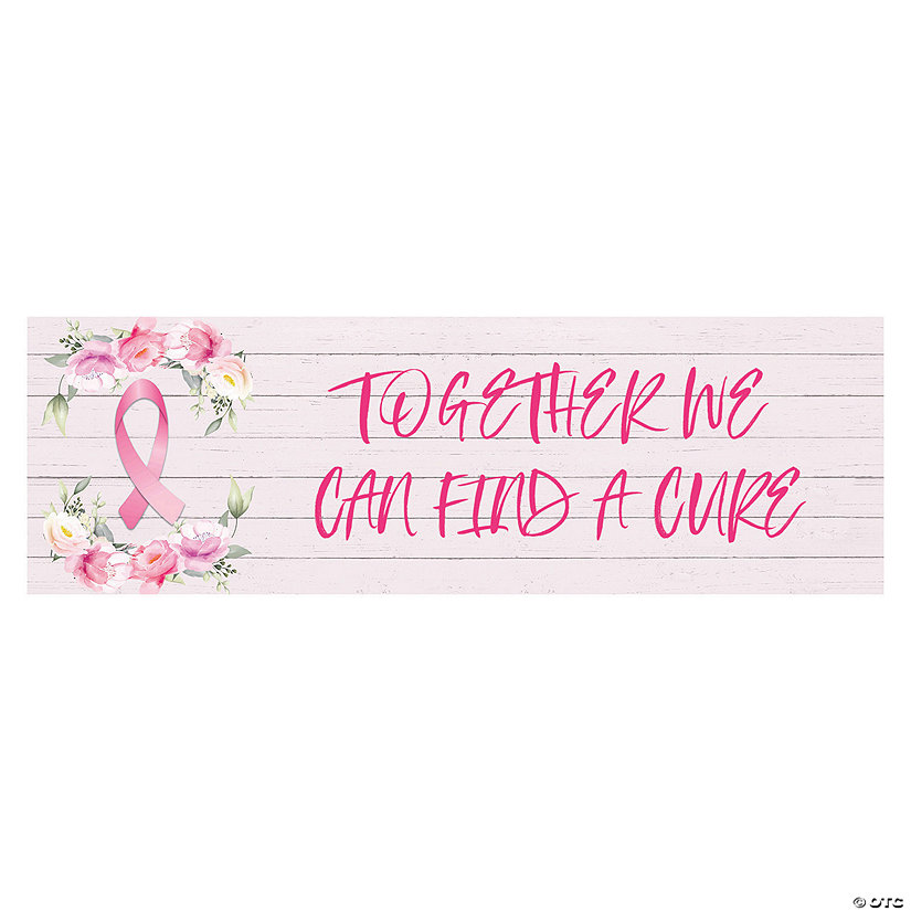 Pink Ribbon Floral Custom Banner - Large Image Thumbnail
