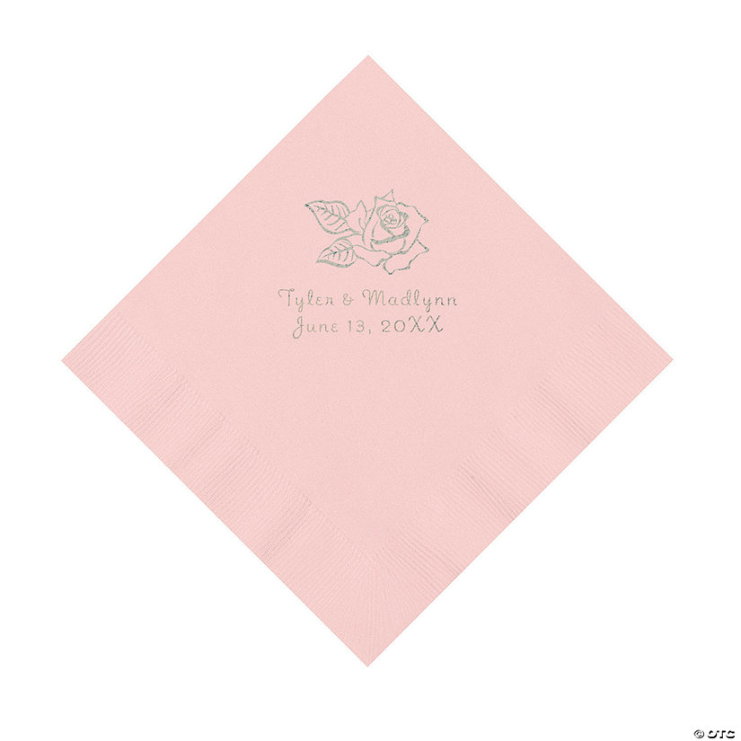 Pink Rose Personalized Napkins Luncheon Oriental Trading